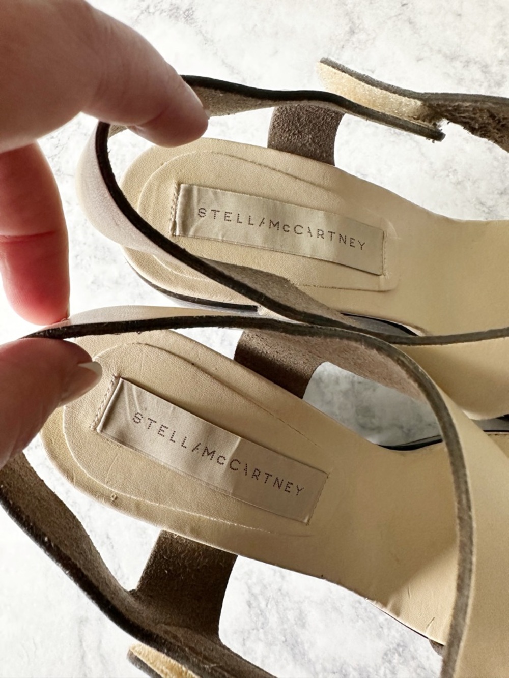 Stella McCartney Beige Chunky Wooden Platform Sandals - Picture 5 of 12